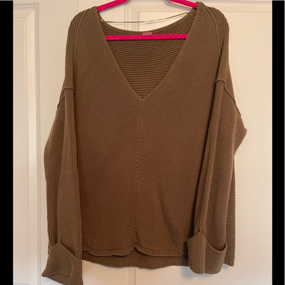 Oversized boho olive sweater